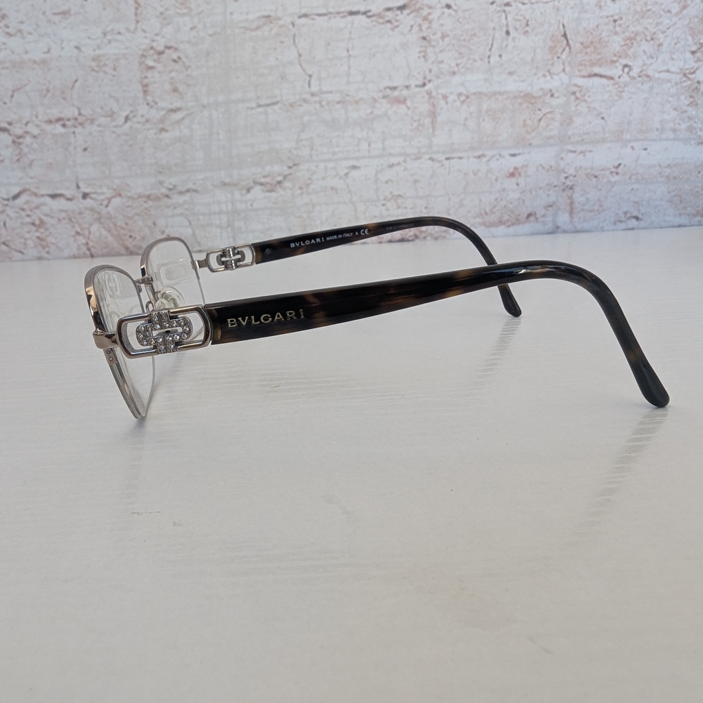 Bvlgari 2141B 266 Tortoise Shell Glasses with Crystal Accents Frame - Picture 5 of 10